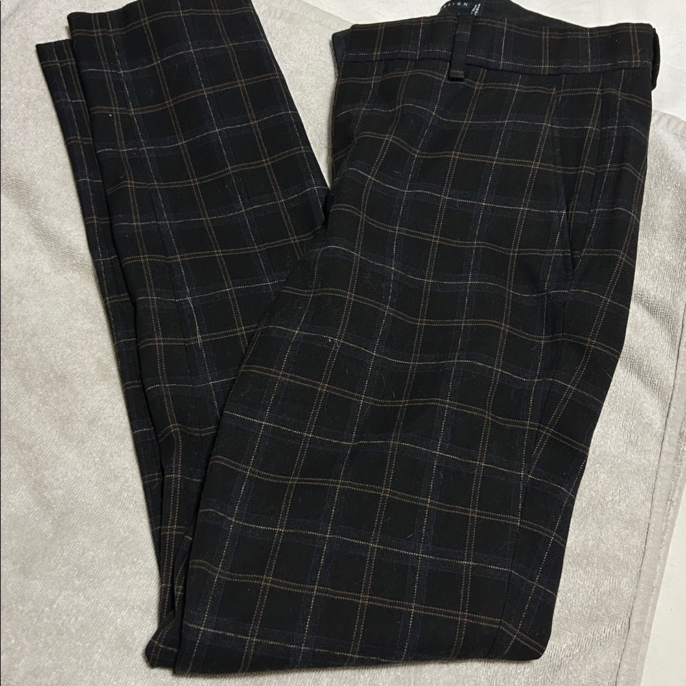 Plaid Black and Brown Pants